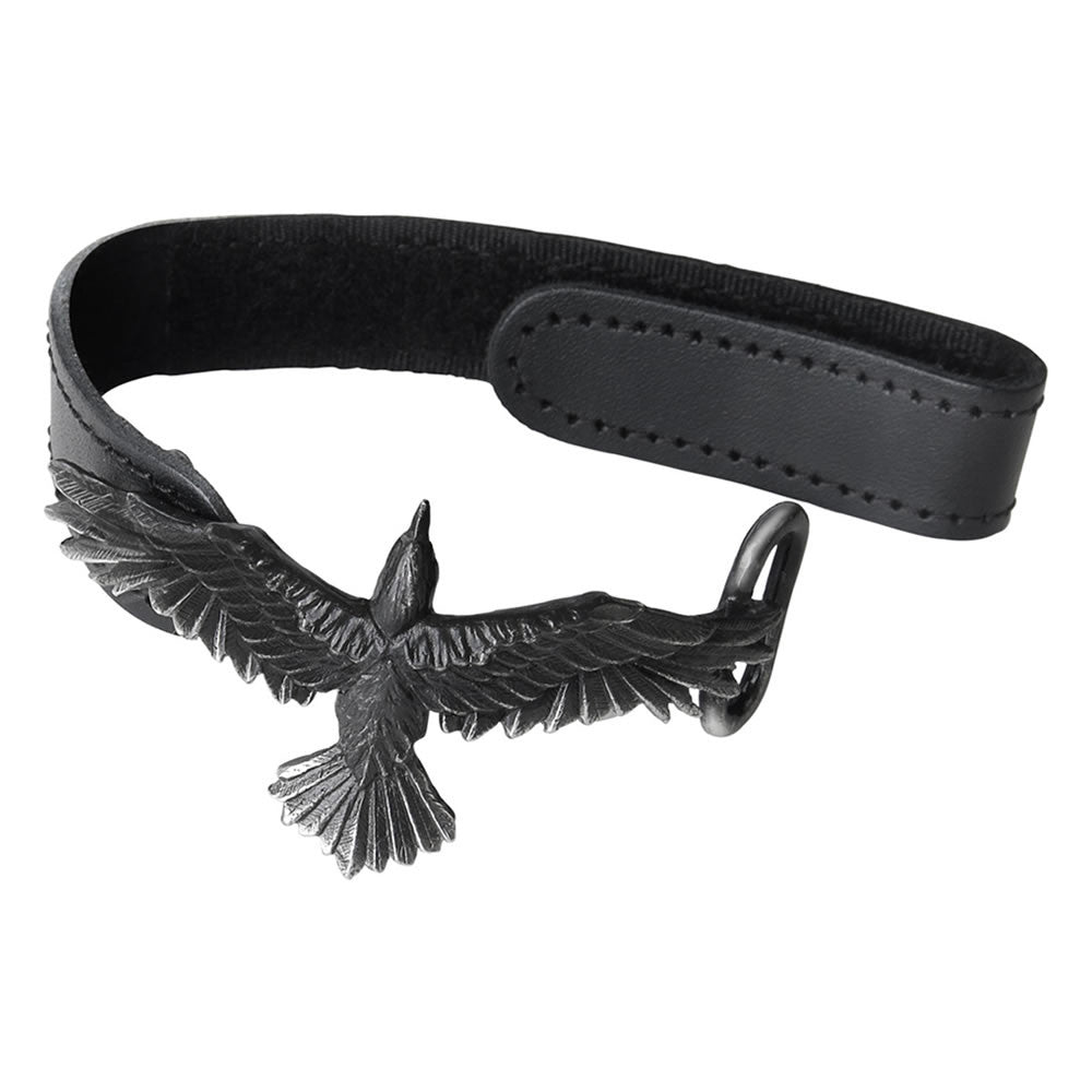Alchemy Gothic Black Consort Raven Wrist Strap A109
