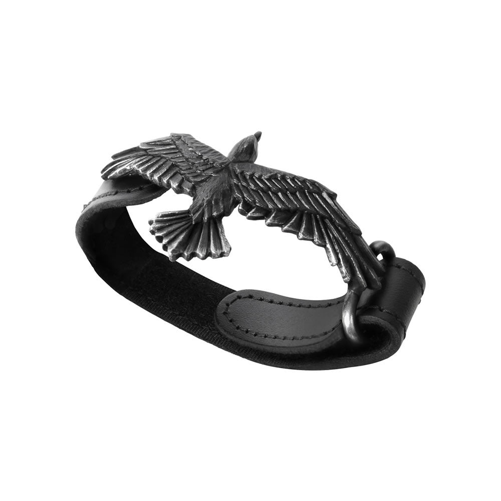 Alchemy Gothic Black Consort Raven Wrist Strap A109
