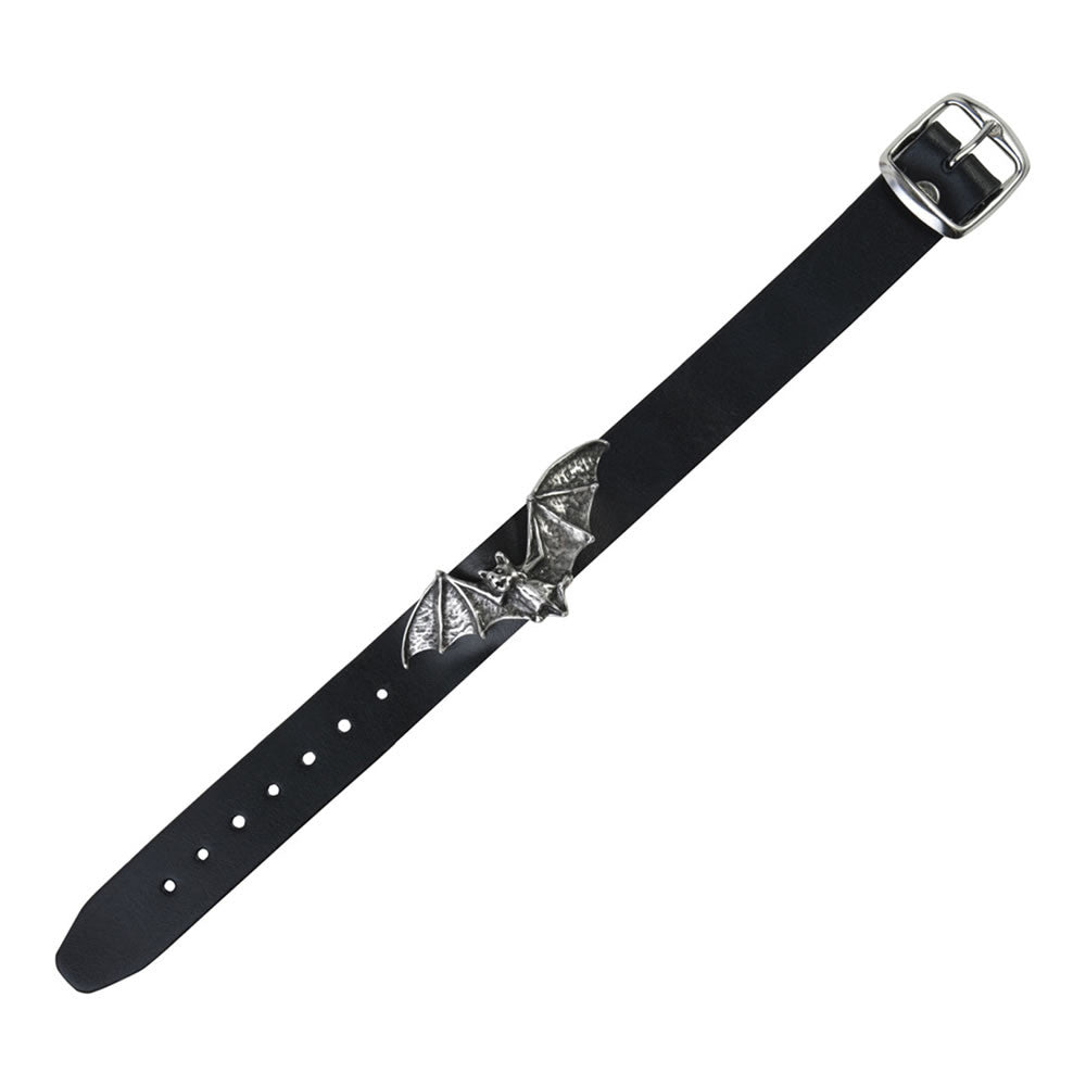 Alchemy Gothic Desmodus Bat Black Leather Wrist Strap A111