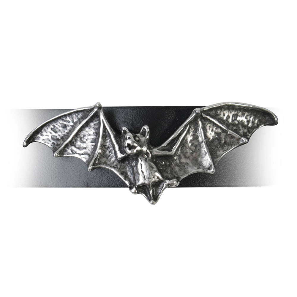 Alchemy Gothic Desmodus Bat Black Leather Wrist Strap A111