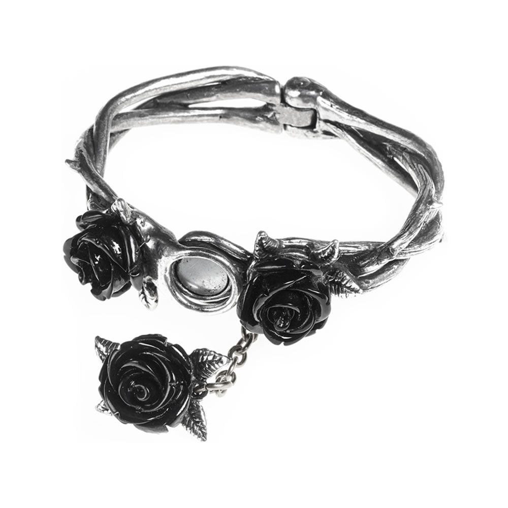 Alchemy Gothic Wild Black Roses Bracelet A125