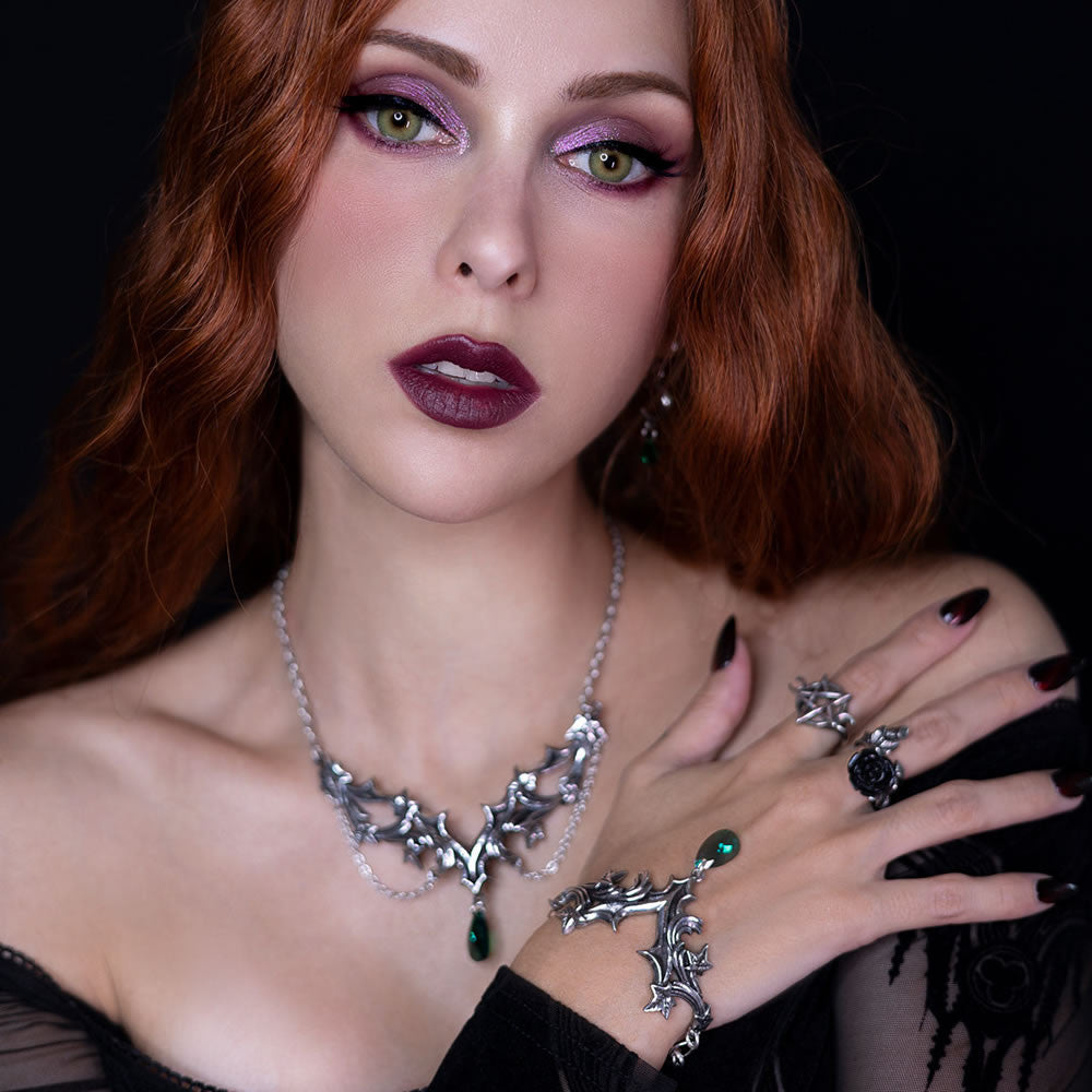 Alchemy Gothic Churchyard Ivy Leaves Baroque Bracelet A143