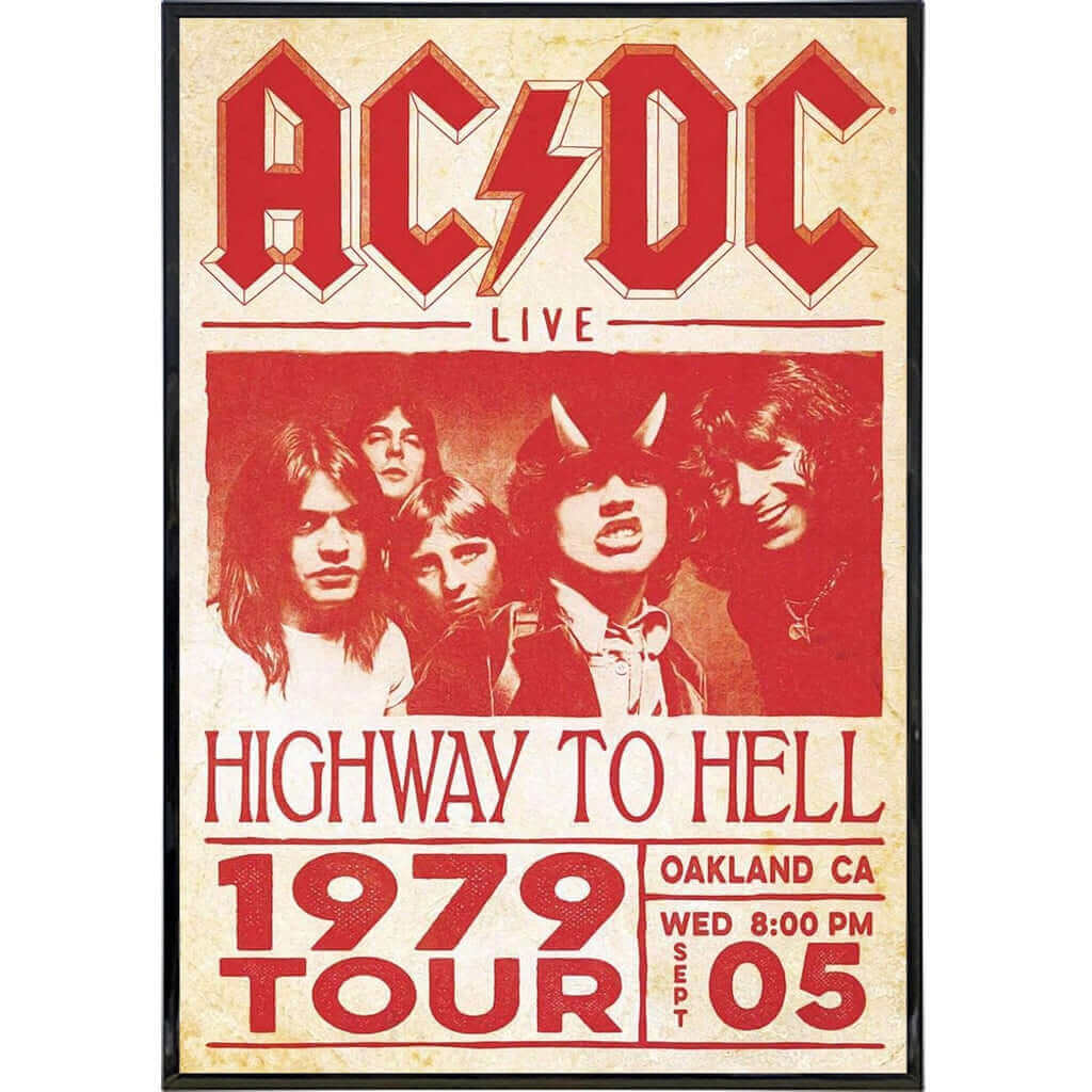 AC/DC 1979 Tour Vintage Concert Poster Print