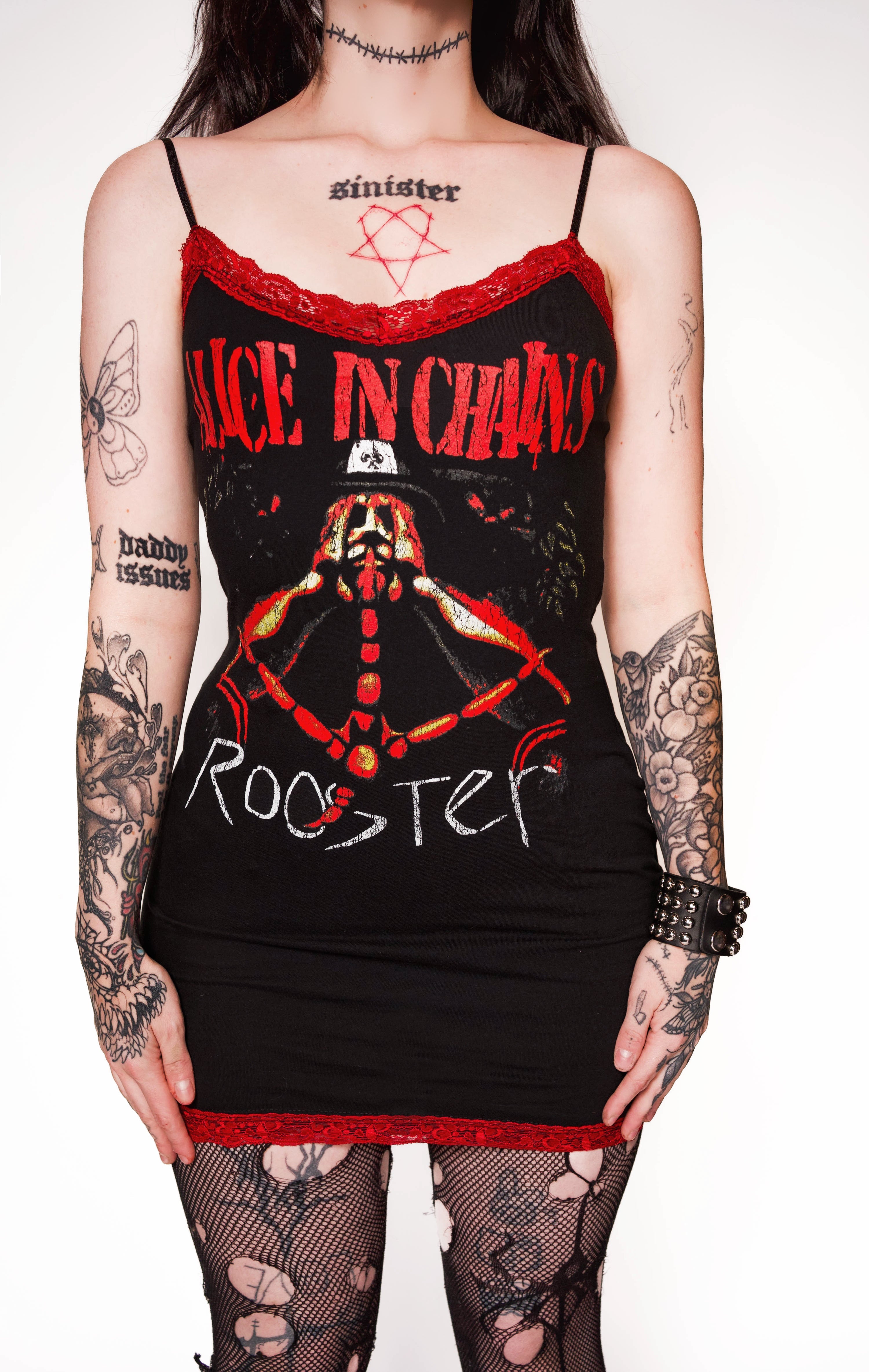 Vera's Eyecandy Alice In Chains Red Lace Strap Dress
