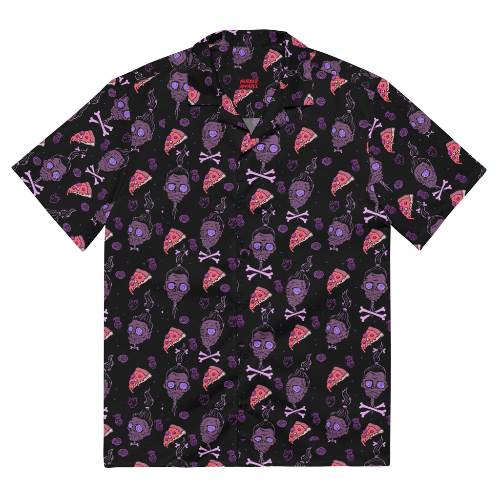 Murder Apparel Horror Movies And Pizza Button-up Shirt