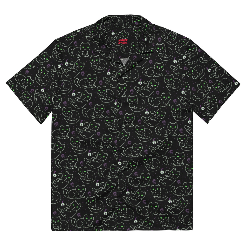 Murder Apparel Black Cats Button-up Shirt