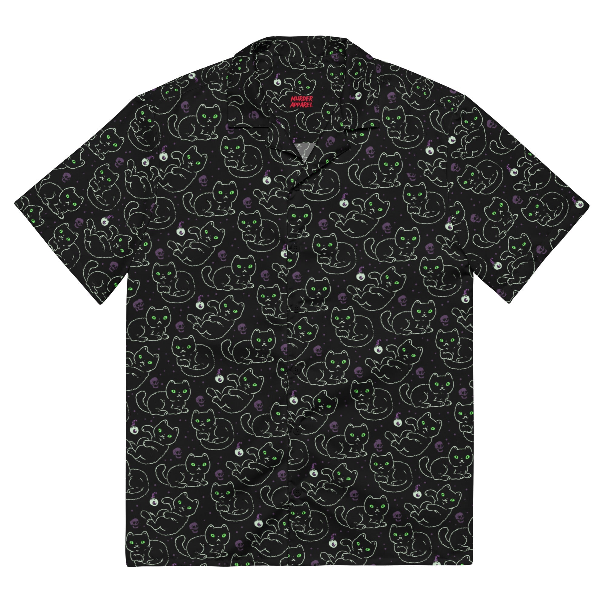 Murder Apparel Black Cats Button-up Shirt