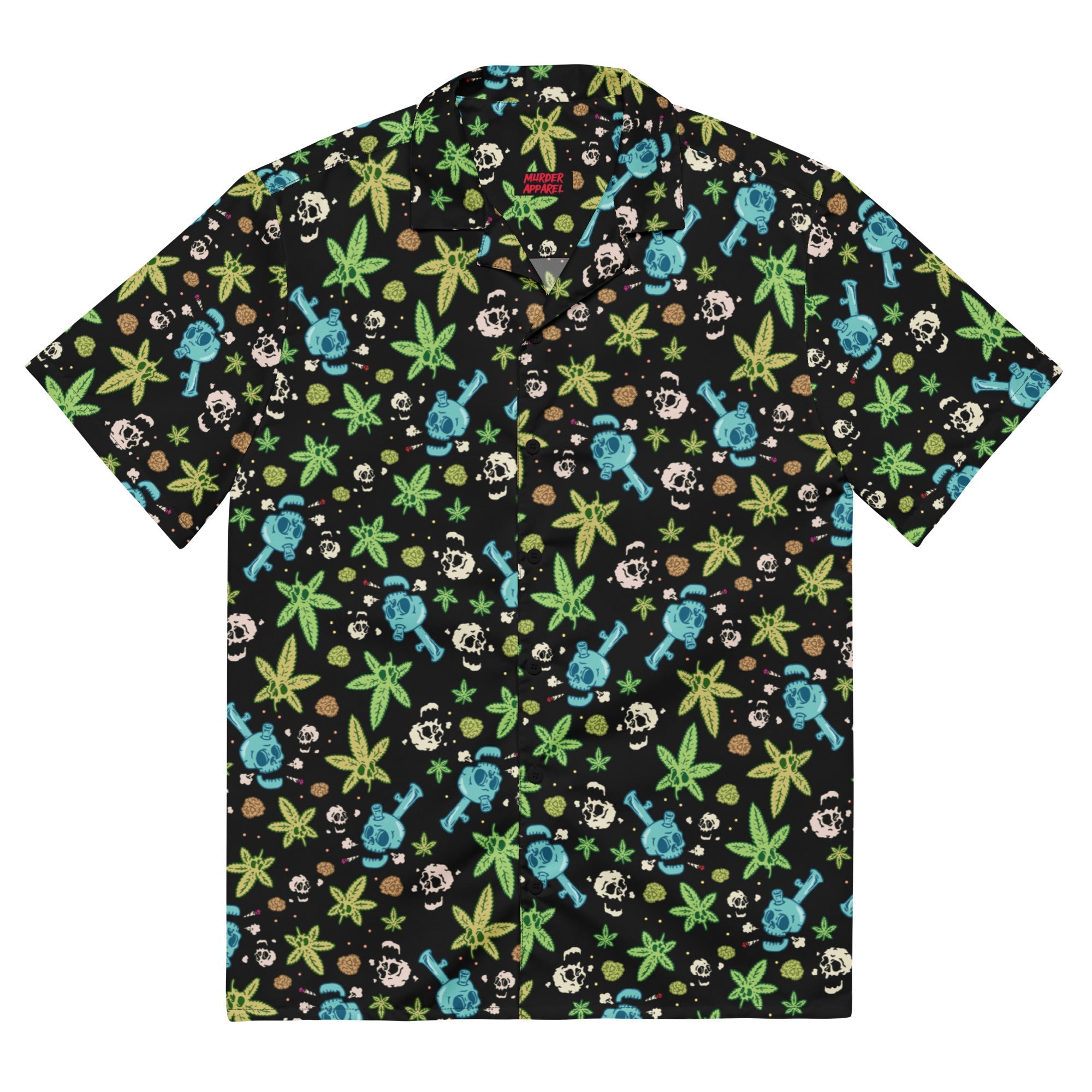 Murder Apparel Skulls And Weed Button-up Shirt