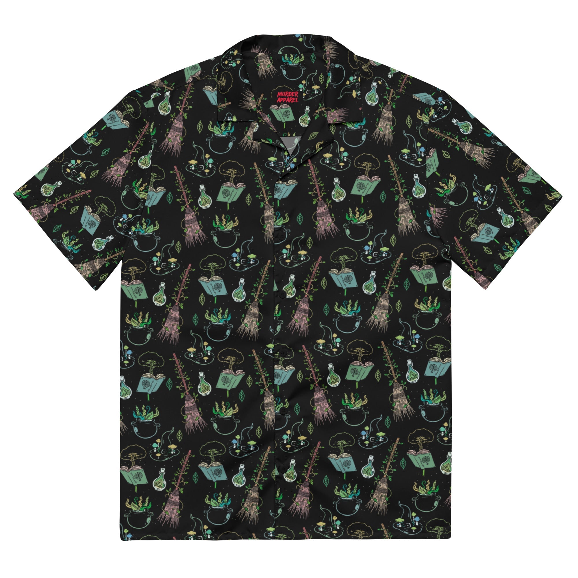 Murder Apparel Green Witch Button-up Shirt