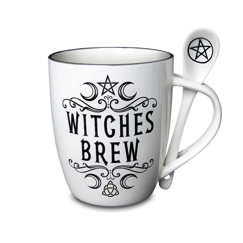 Alchemy Gothic Witches Brew China Mug Spoon Set ALMUG16