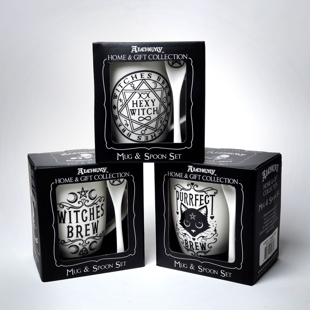 Alchemy Gothic Witches Brew China Mug Spoon Set ALMUG16