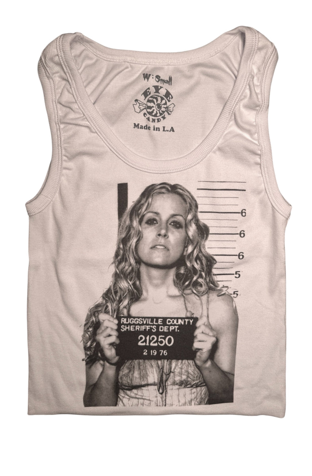 Vera's Eyecandy 'Baby Mugshot' Ribbed Tank Top