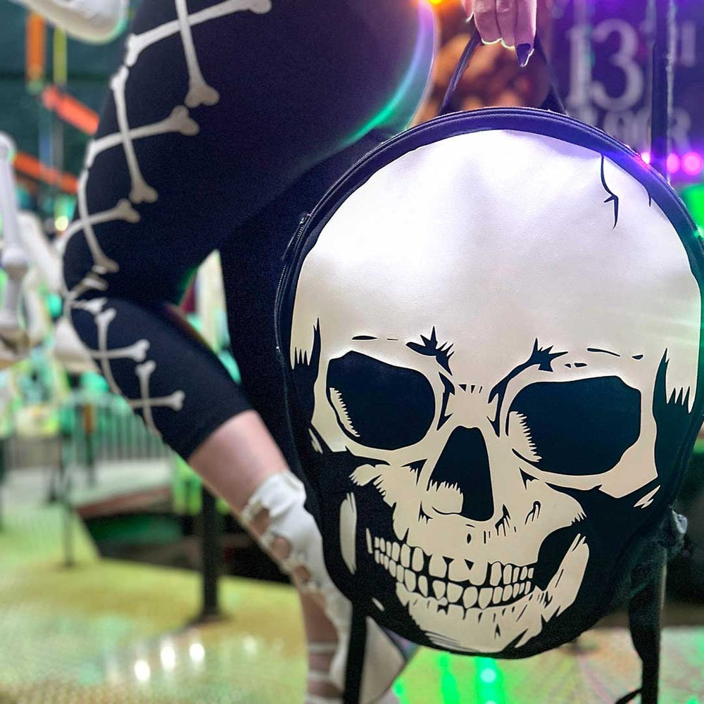 Kreepsville 666 White Skull Backpack