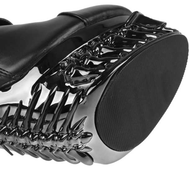 Hades TANITH Black Boots 5" High Dragon Chrome Heels