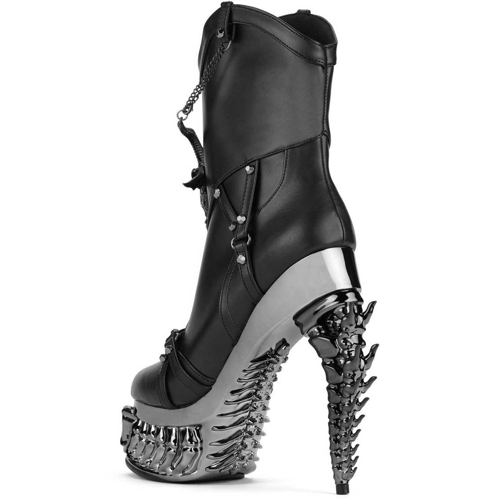 Hades + Alchemy BAPHOMETICA Black Mid Calf Boots 5" Heel