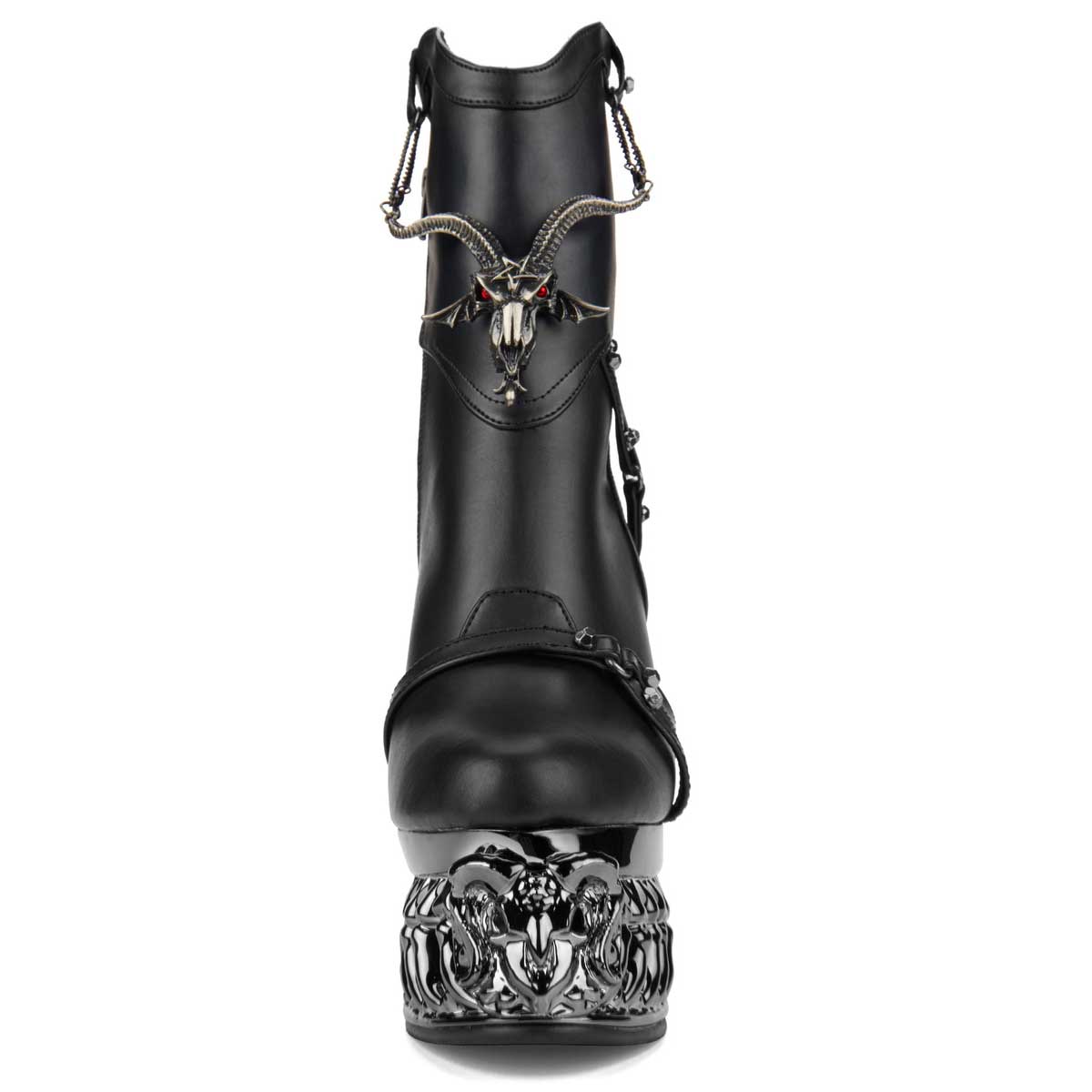 Hades + Alchemy BAPHOMETICA Black Mid Calf Boots 5" Heel