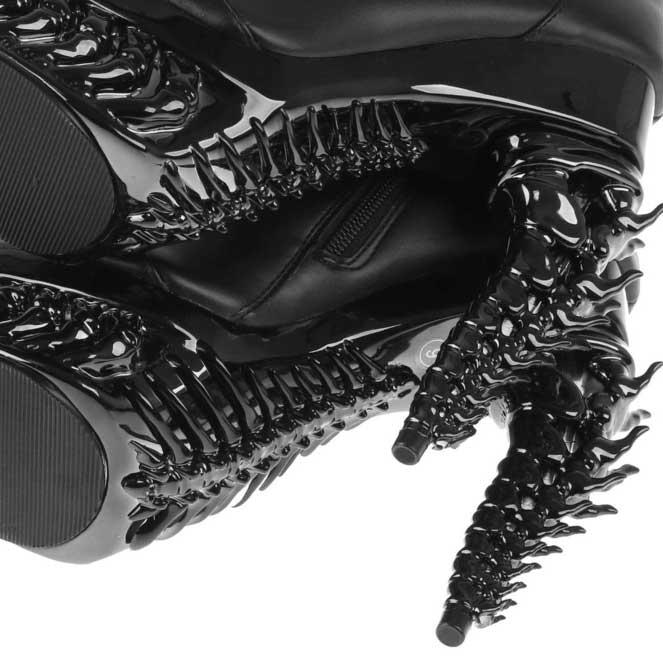 Hades + Alchemy BAPHOMETICA Black Mid Calf Boots 5" Heel