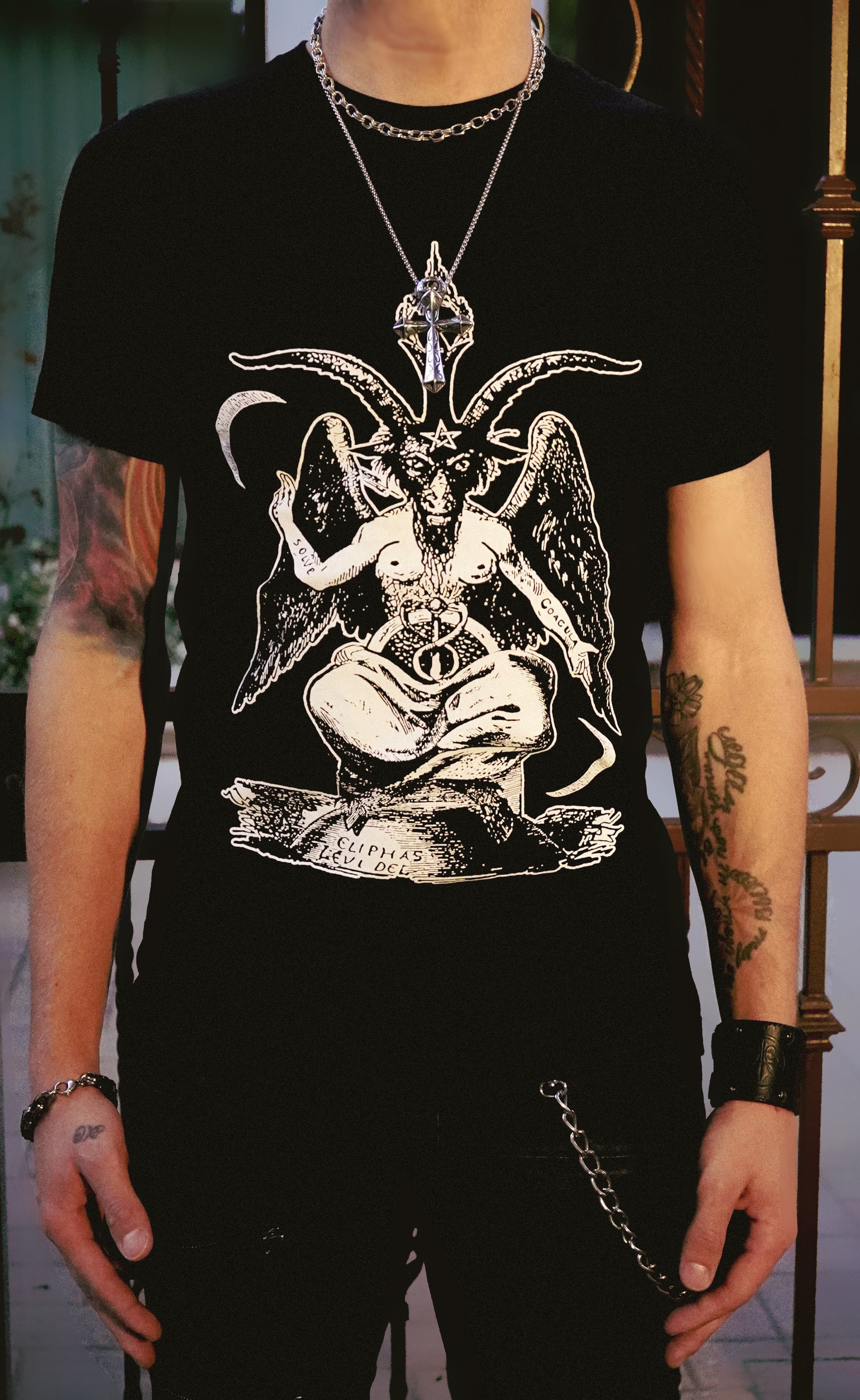 Vera's Eyecandy Baphomet Illustration Black Tee