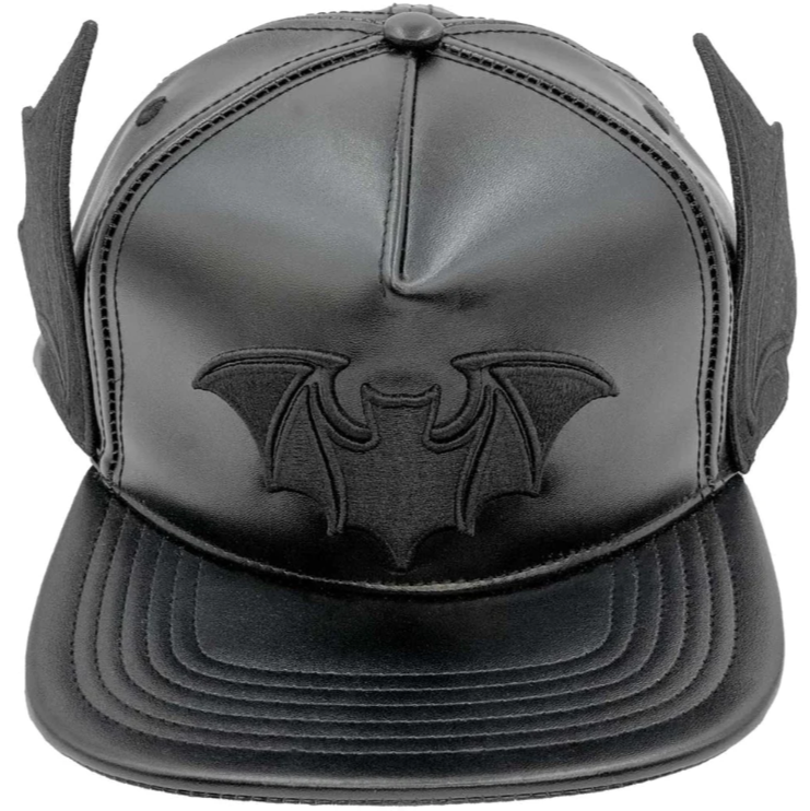 Kreepsville 666 Bat Ear Wing Black Vegan Leather Baseball Cap