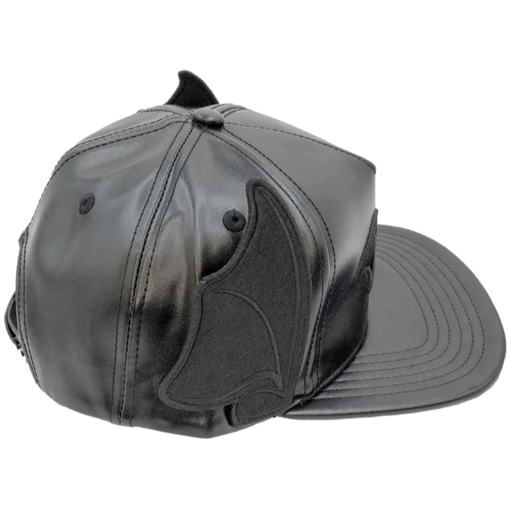 Kreepsville 666 Bat Ear Wing Black Vegan Leather Baseball Cap