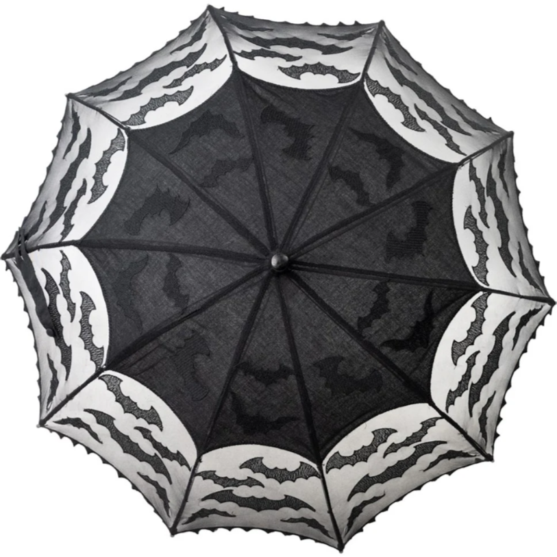 Kreepsville 666 Black Bat Mesh Lace Shade Parasol