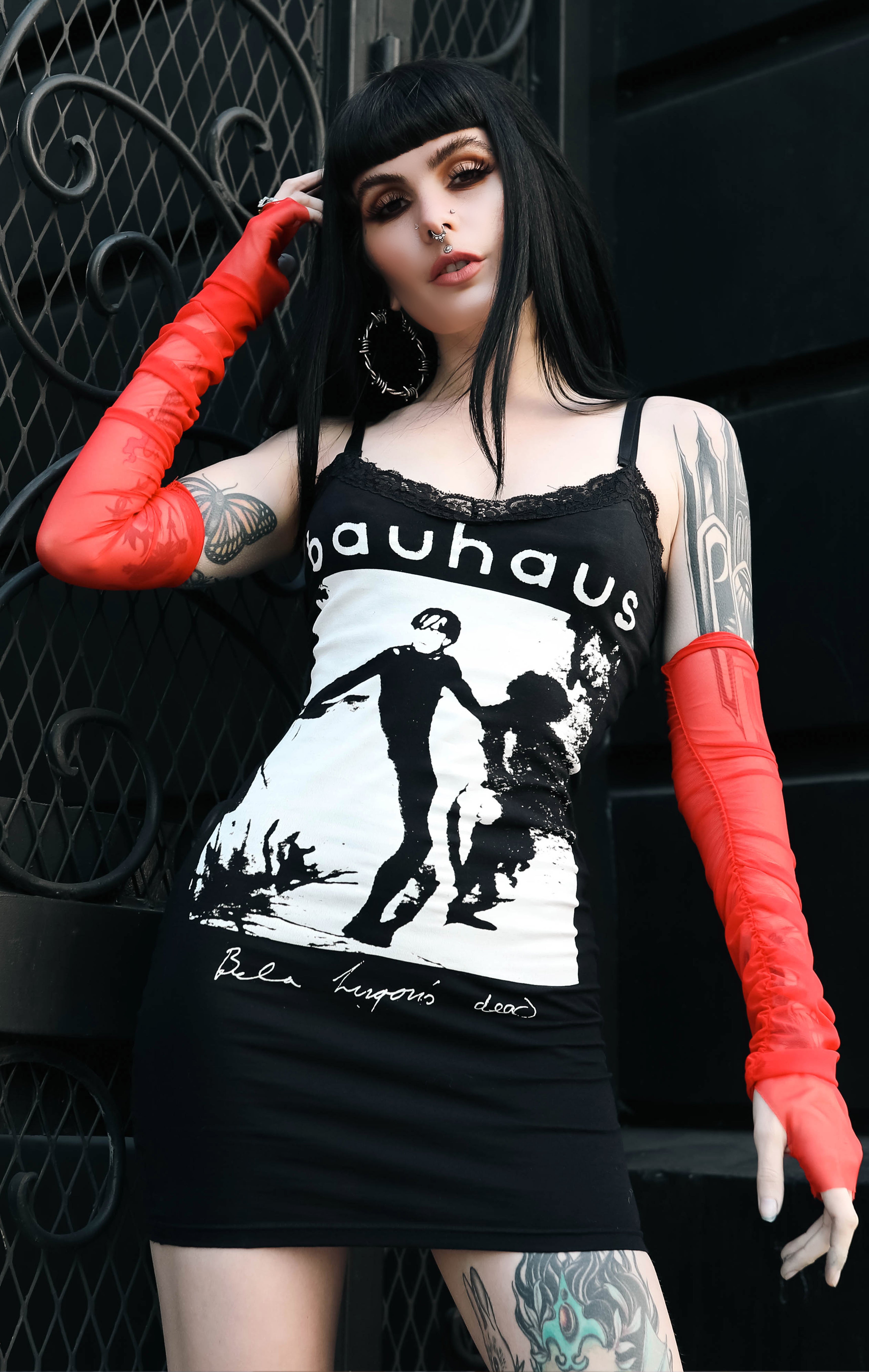 Vera's Eyecandy Bauhaus Bela Lugosi's Dead Lace Strap Dress