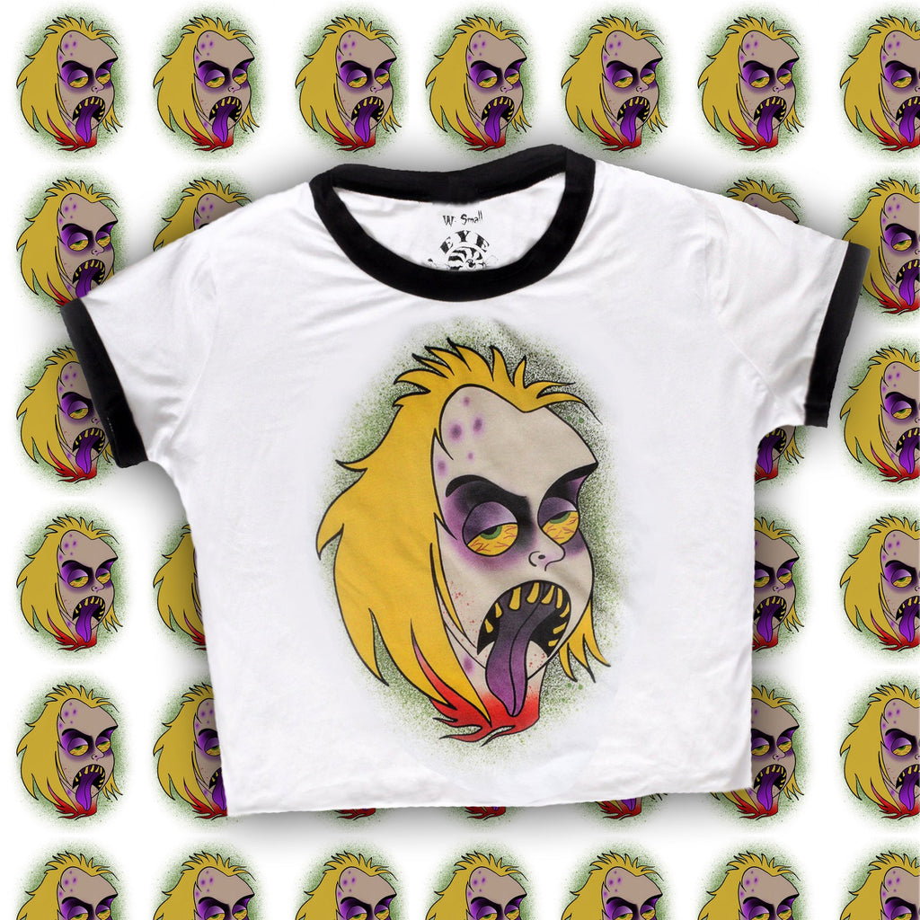 Vera's Eyecandy Beetlejuice 'Face' Ringer Tee