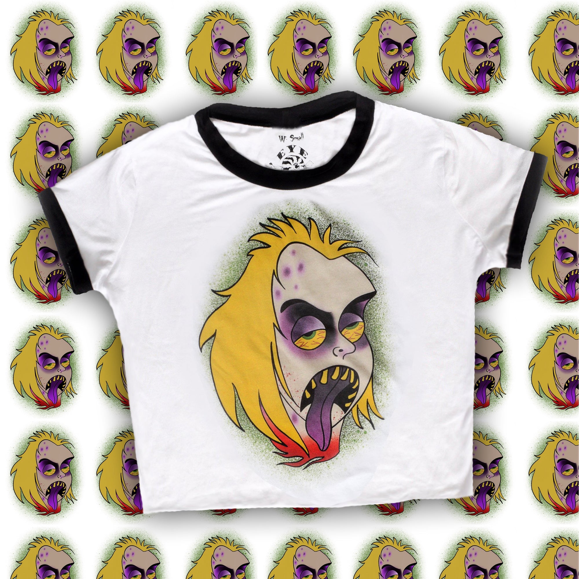 Vera's Eyecandy Beetlejuice 'Face' Ringer Tee