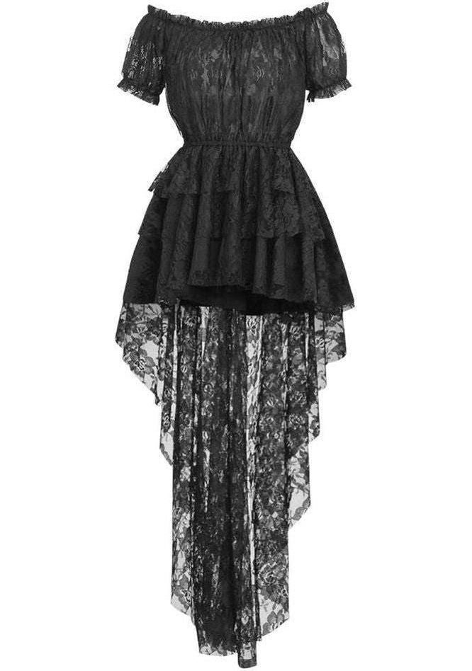 Black High Low Lace Dress - Daisy Corsets