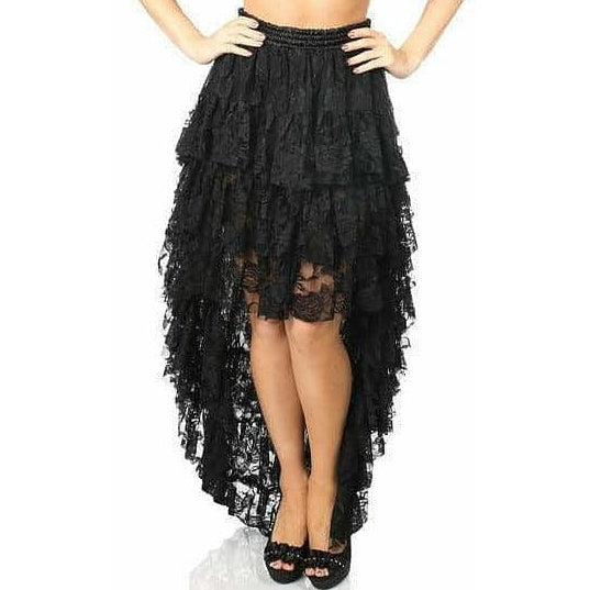 Black High Low Lace Skirt - Daisy Corsets