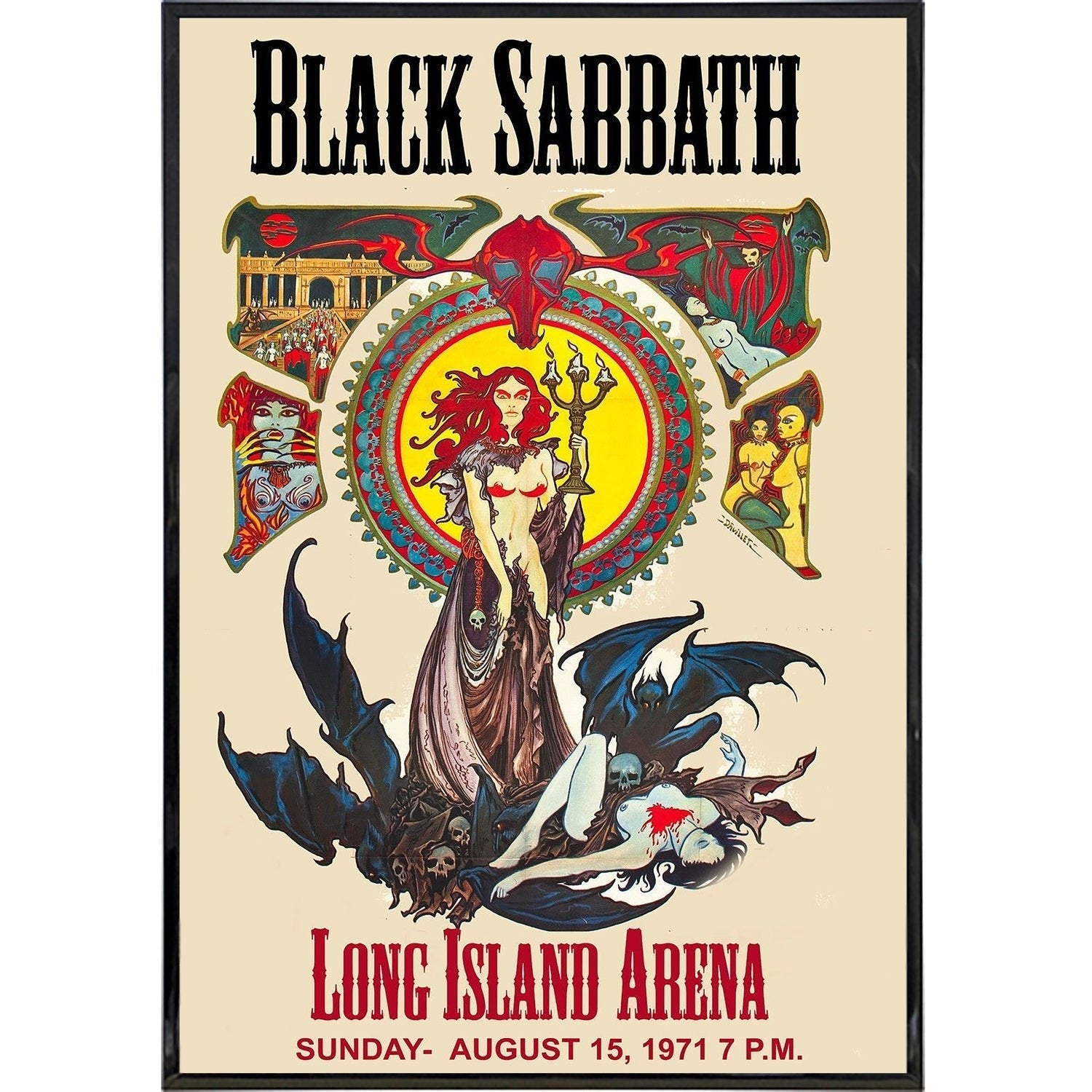 Black Sabbath 1971 Show Vintage Concert Poster Print