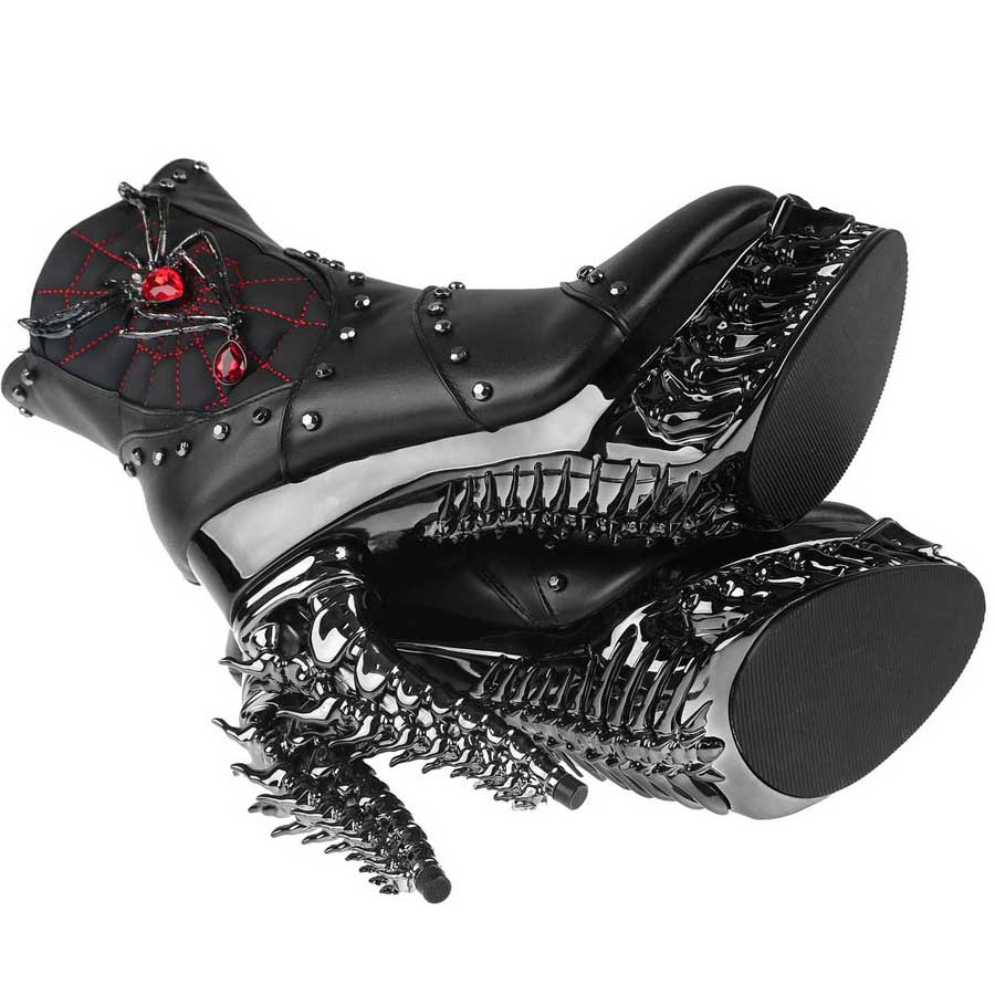 Hades + Alchemy BLACK WIDOW Black Mid Calf Boots 5" Heel