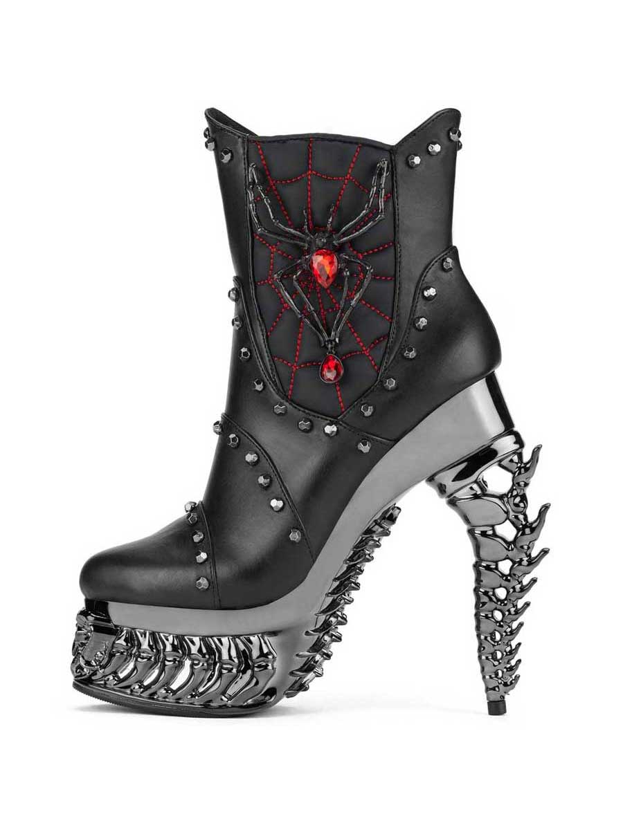 Hades + Alchemy BLACK WIDOW Black Mid Calf Boots 5" Heel