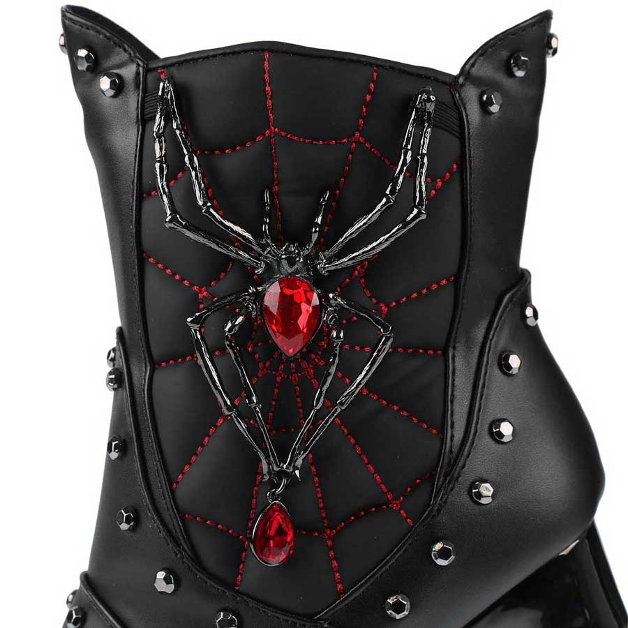 Hades + Alchemy BLACK WIDOW Black Mid Calf Boots 5" Heel