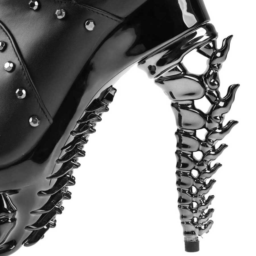 Hades + Alchemy BLACK WIDOW Black Mid Calf Boots 5" Heel