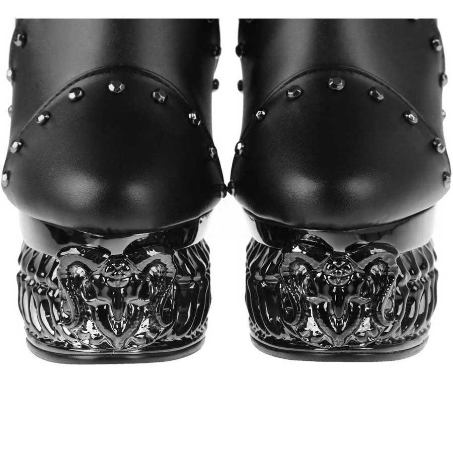 Hades + Alchemy BLACK WIDOW Black Mid Calf Boots 5" Heel