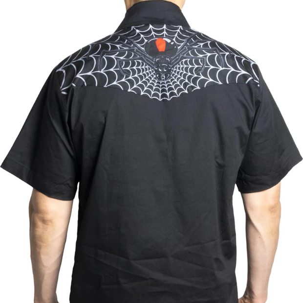 Kreepsville 666 Black Widow White Web Western Shirt