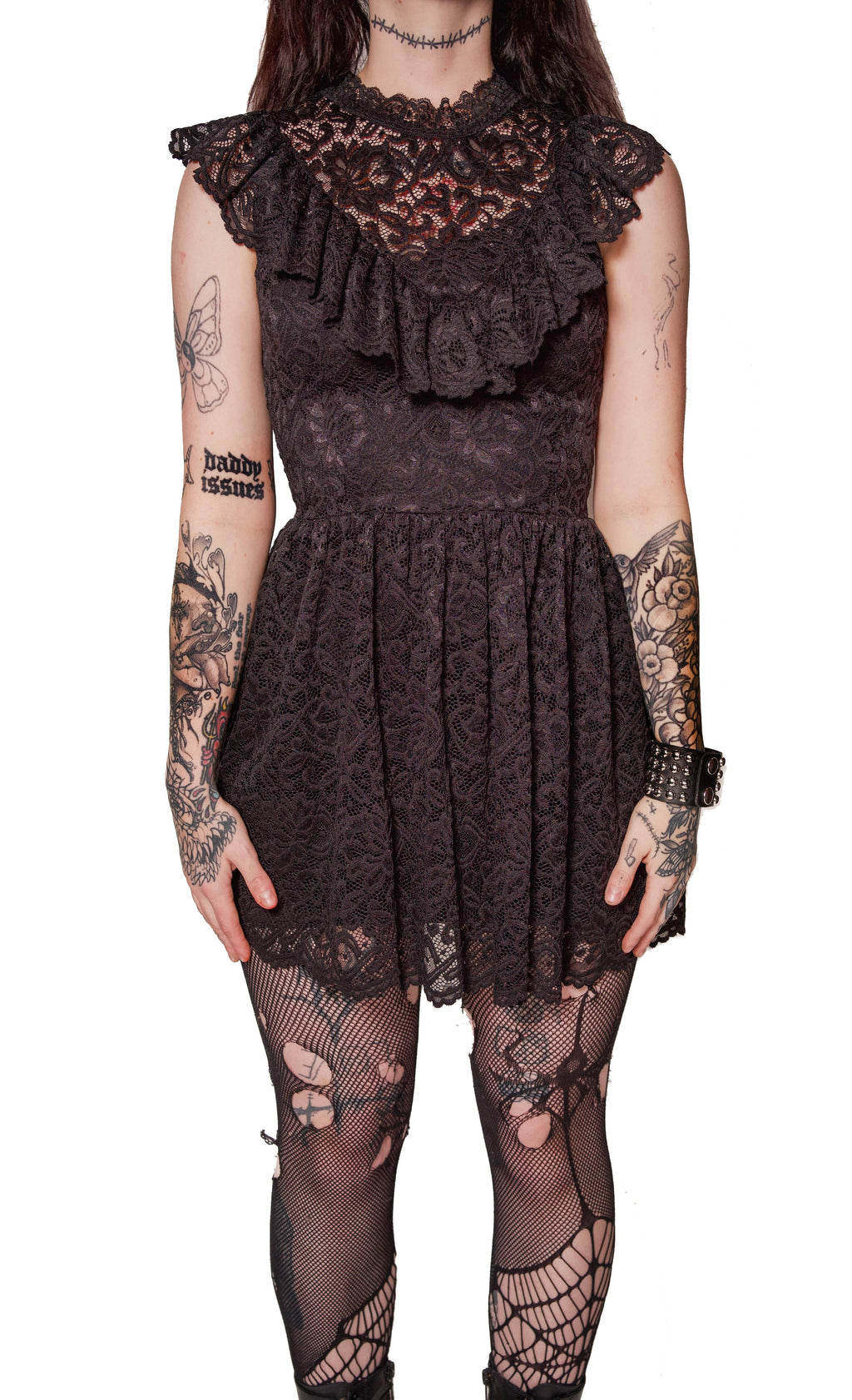 Vera's Eyecandy The Scarlet Mourning Lace Black Dress
