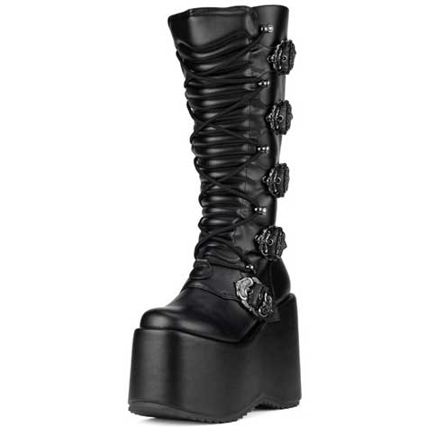 Hades BODIL Black Knee High 5" Platform Boots