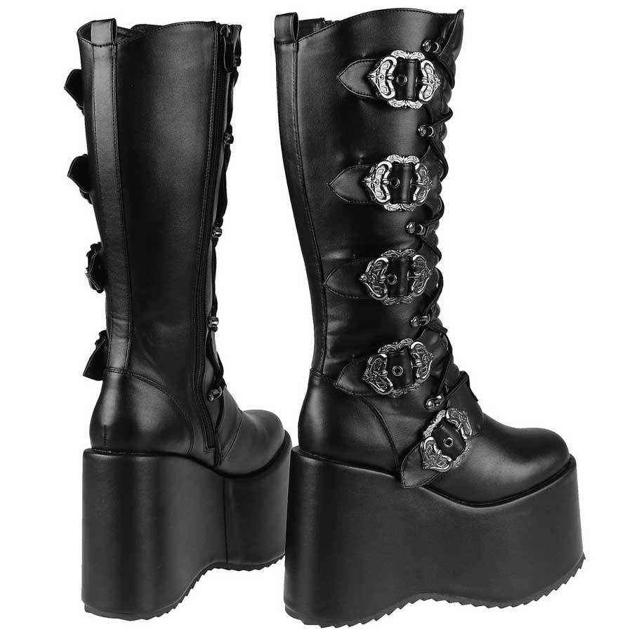 Hades BODIL Black Knee High 5" Platform Boots