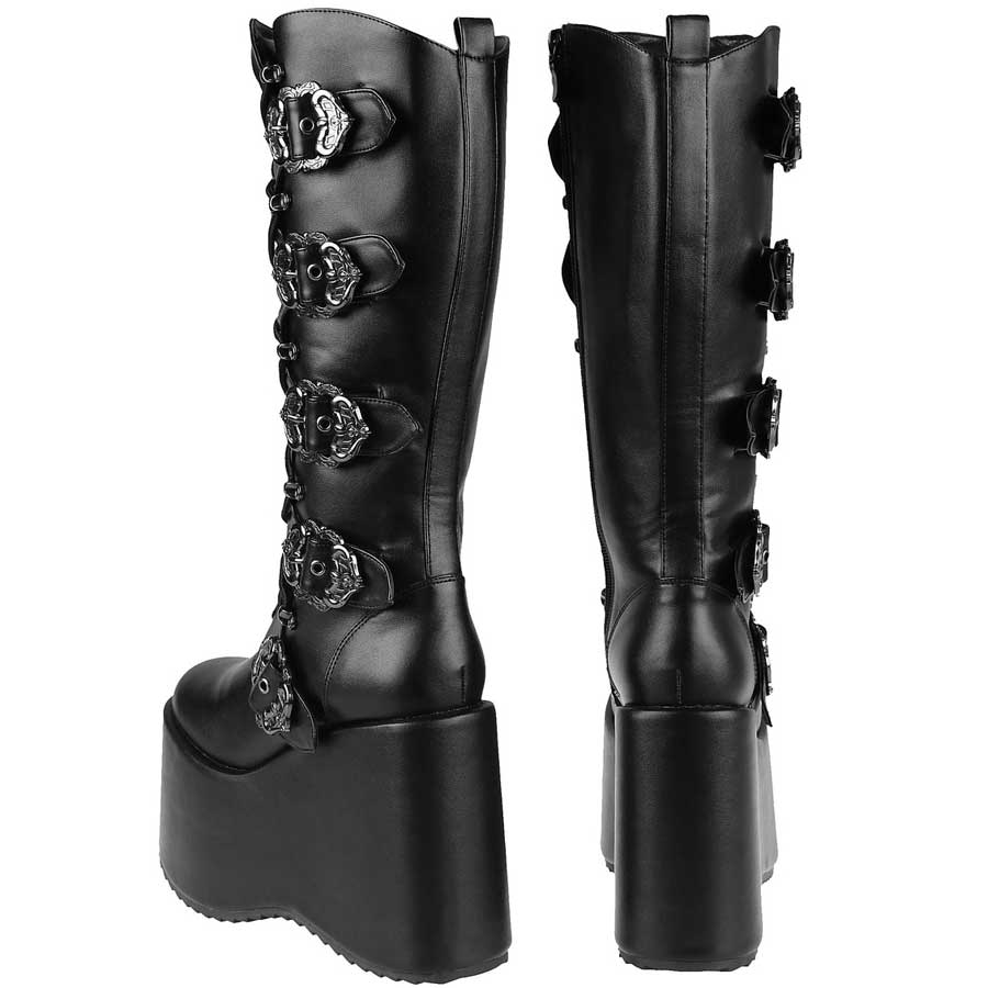 Hades BODIL Black Knee High 5" Platform Boots