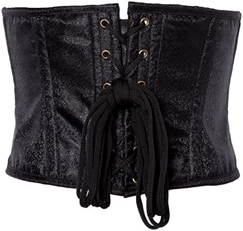 Daisy Corsets Top Drawer Black Brocade Steel Boned Mini Cincher Clasps
