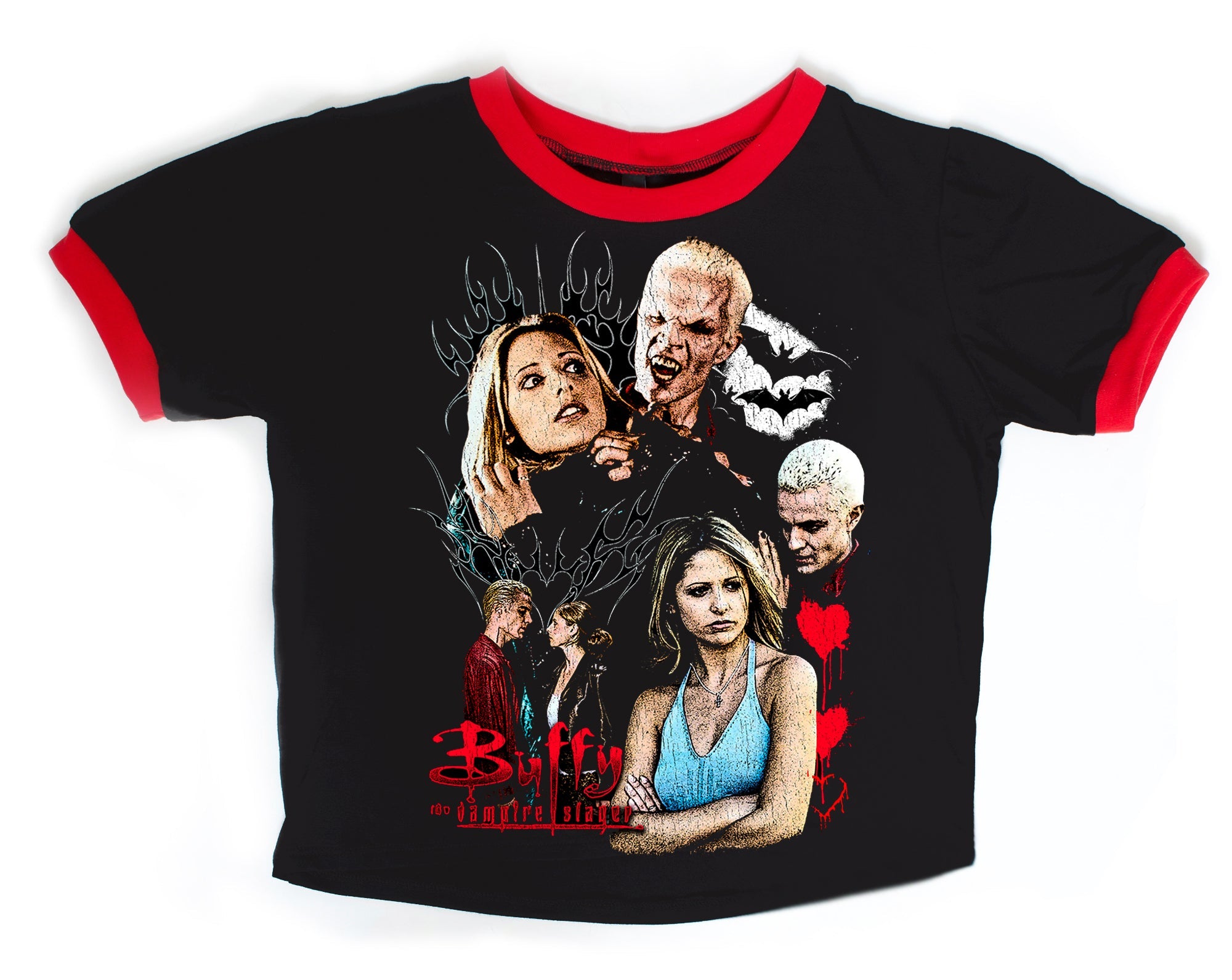 Vera's Eyecandy Buffy Vampire + Spike Ringer Tee