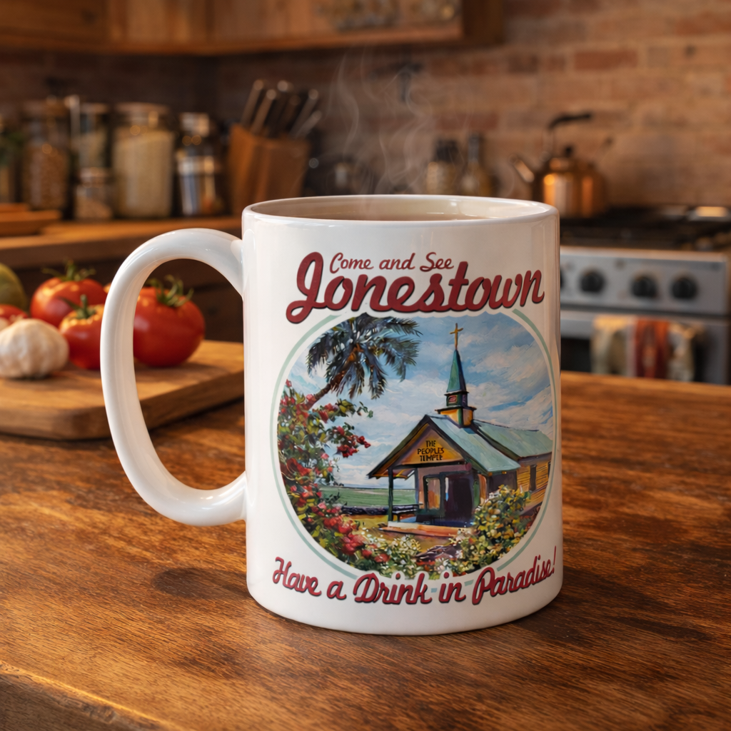 Original Underground Come and See Jonestown White Mug