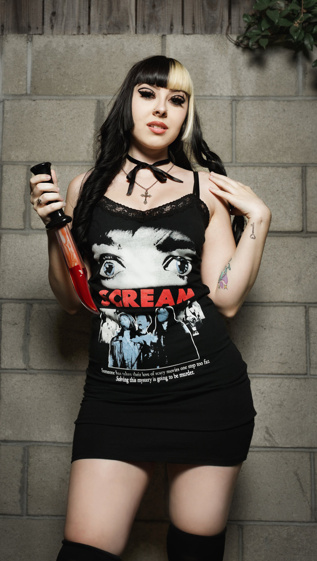 Vera's Eyecandy Scream Lace Strap Dress