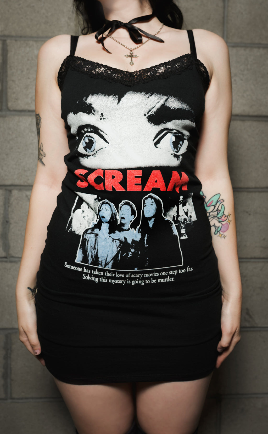 Vera's Eyecandy Scream Lace Strap Dress