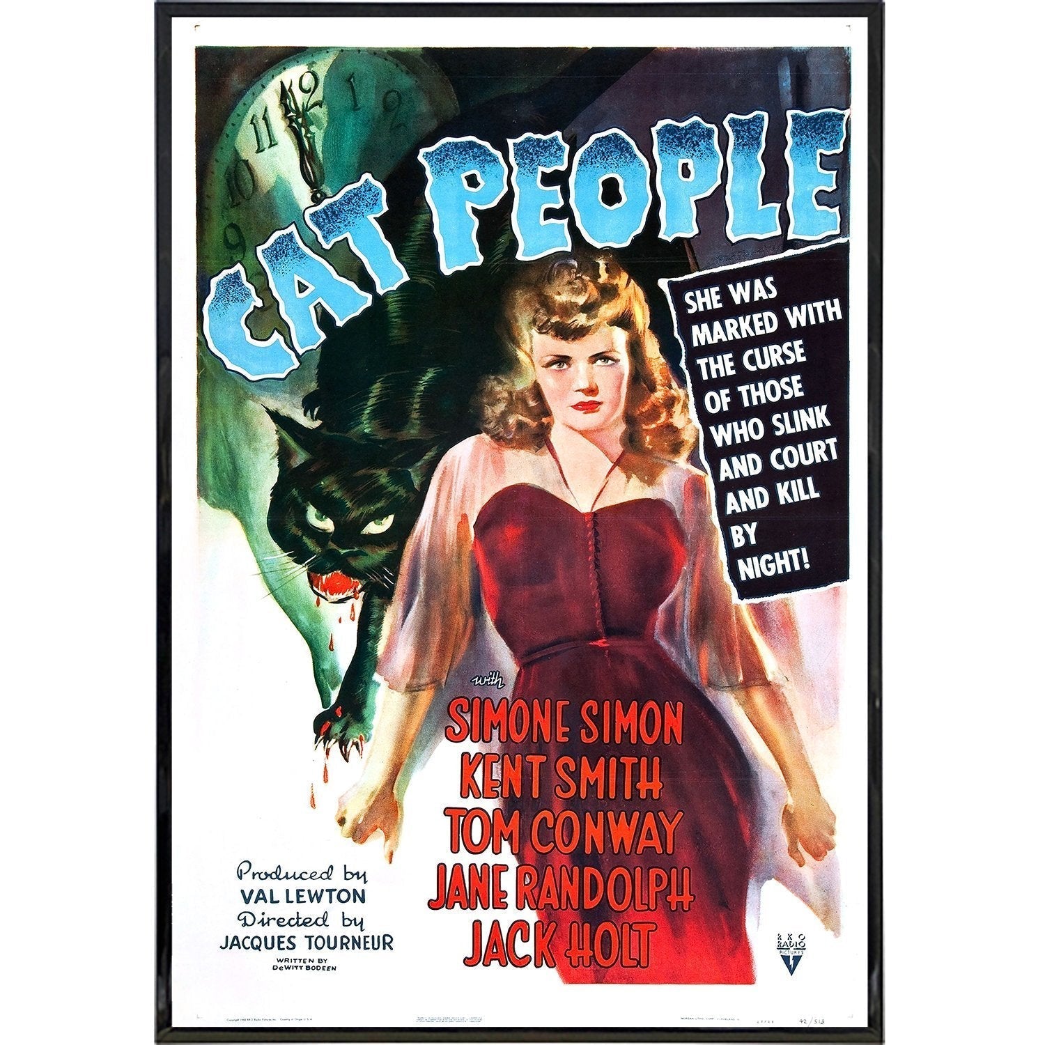 Cat People Film Vintage Horror Movie Poster Print
