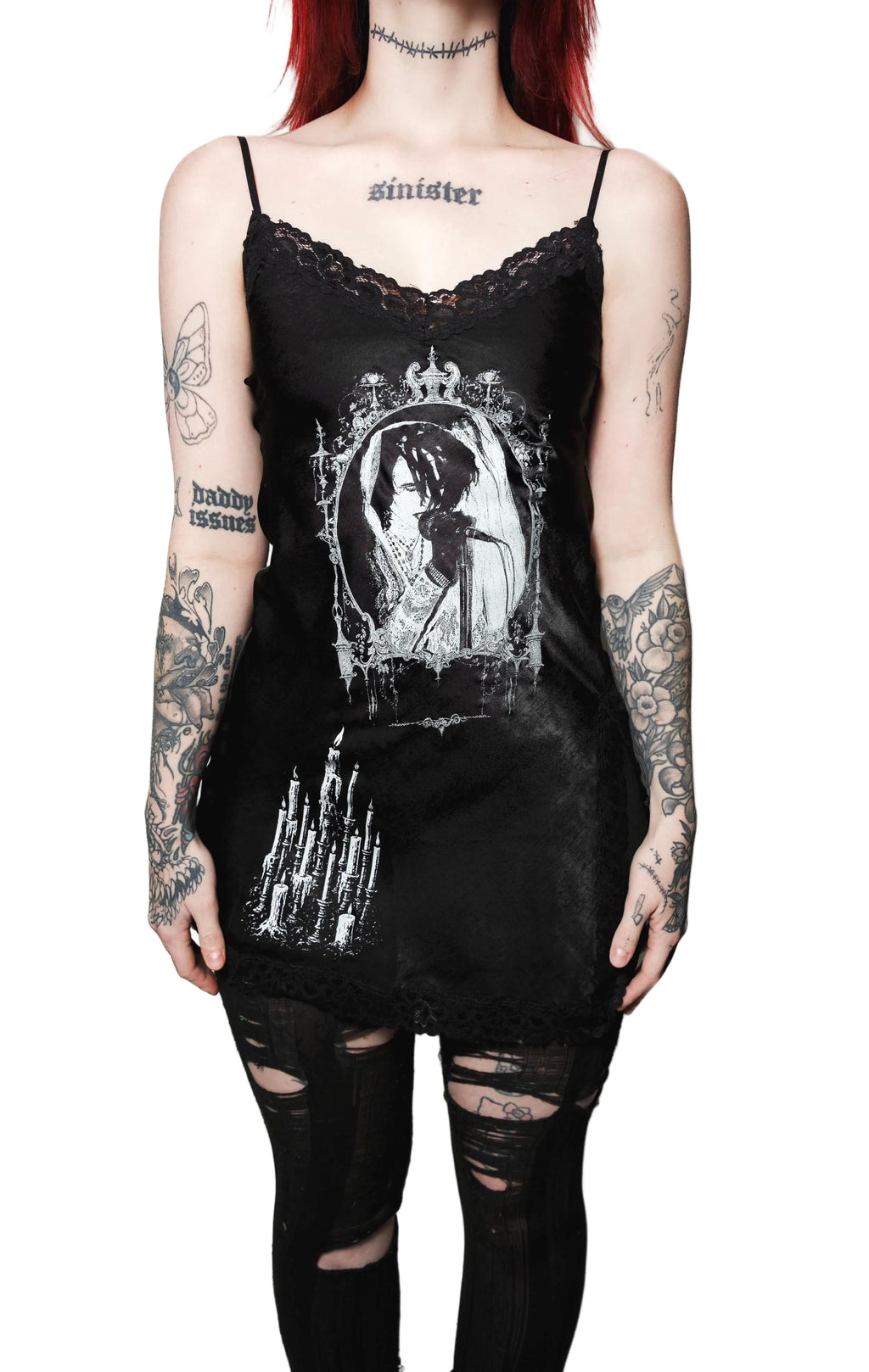 Vera's Eyecandy Rozz Christian Death Mini Slip Metal Dress