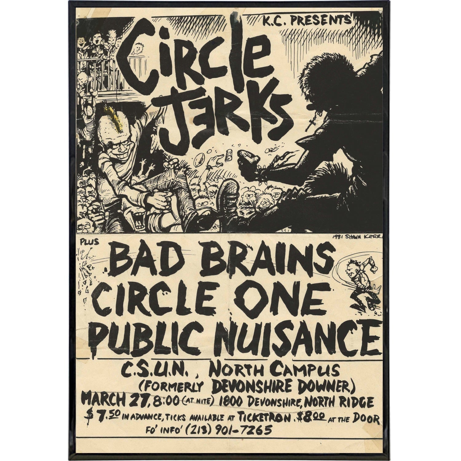 Circle Jerks 1981 Show Vintage Punk Concert Poster Print