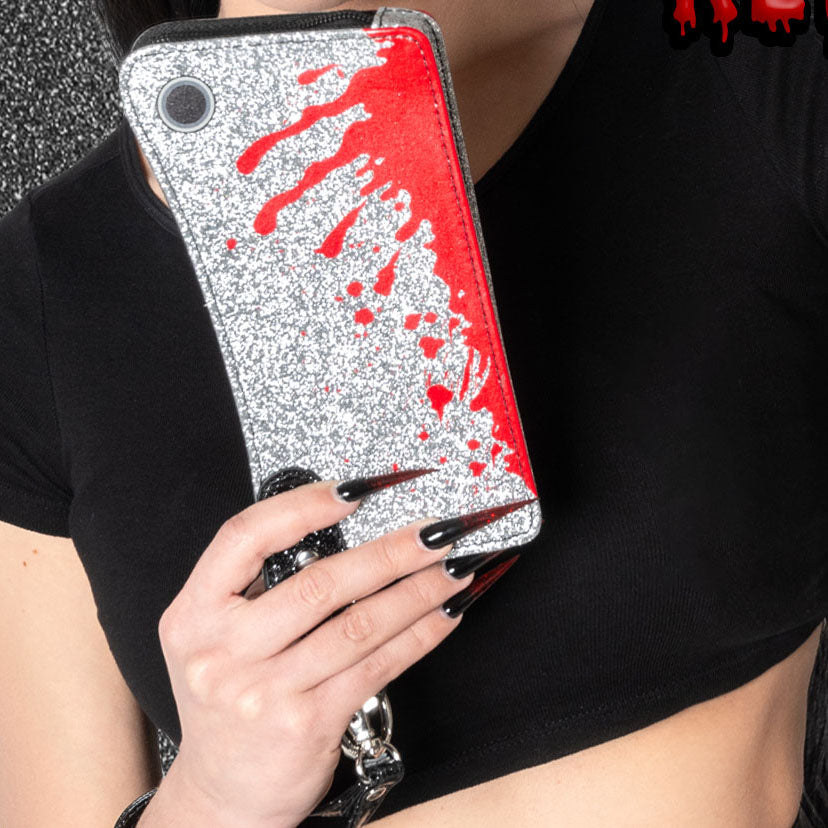 Kreepsville 666 Bloody Glitter Cleaver Clutch Purse Wallet Wristlet